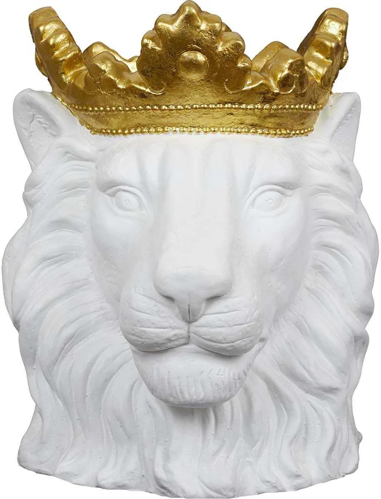 Cache-pot lion blanc original D16cm - Brisez la monotonie