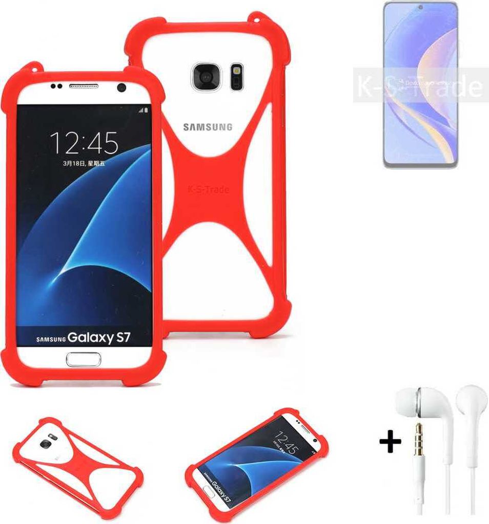 Handy-hülle + Kopfhörer kompatibel mit Huawei nova Y90 Schutz-hülle Bumper Silikon Schutz Hülle Cover Case Silikoncase Silikonbumper TPU Softcase