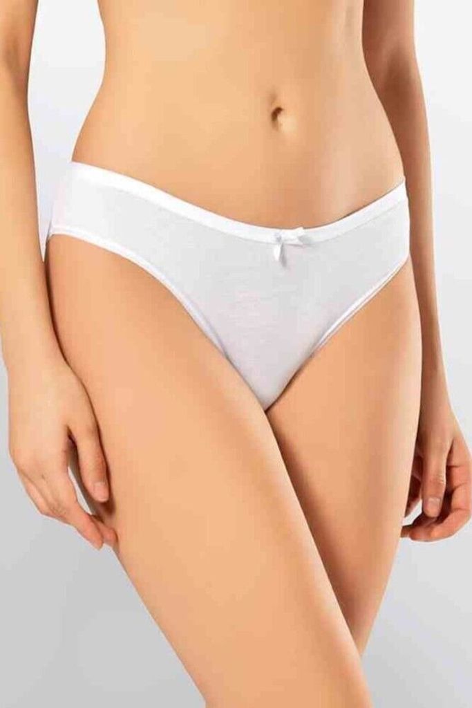 3 Pack Damen Bikinislips Unterhosen Weiß M Baumwolle Schlüpfer K-47