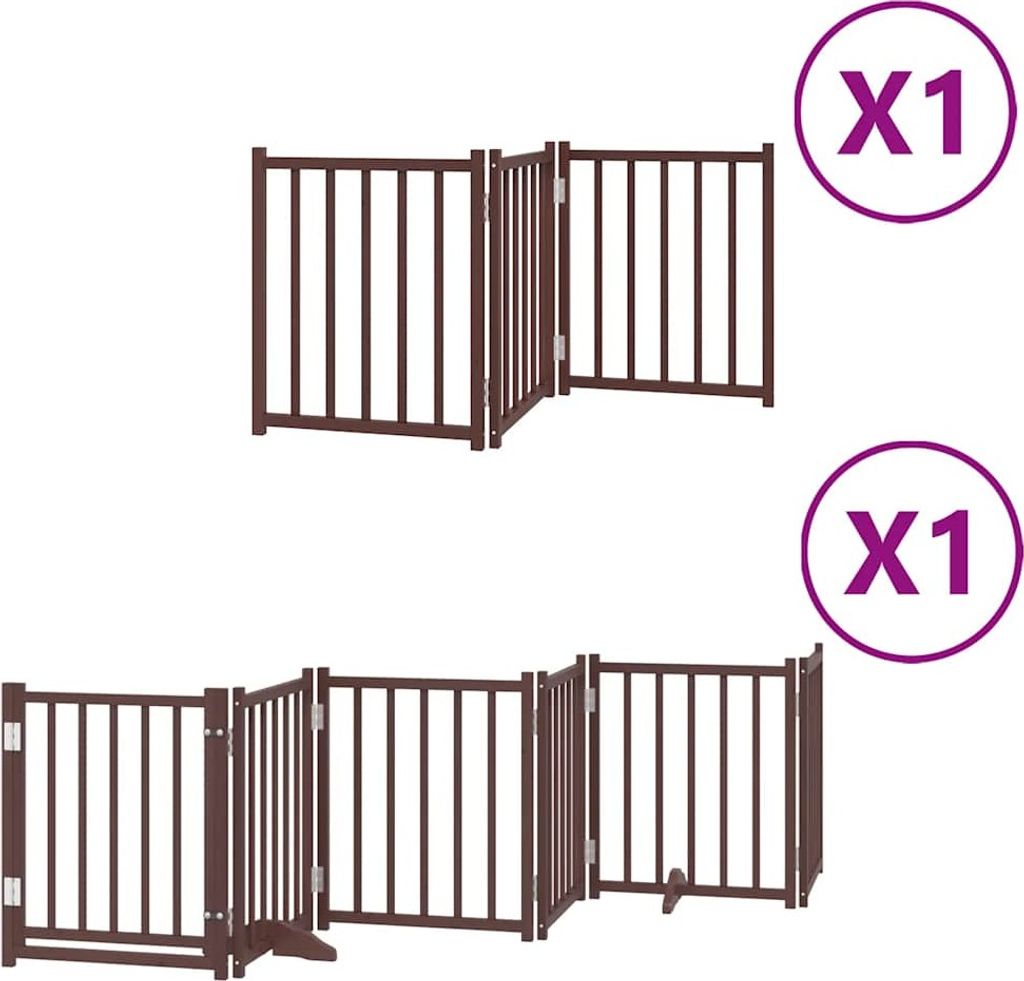 vidaXL 9-częściowa bramka dla psa z drzwiczkami składana Zdjęcie produktu 
