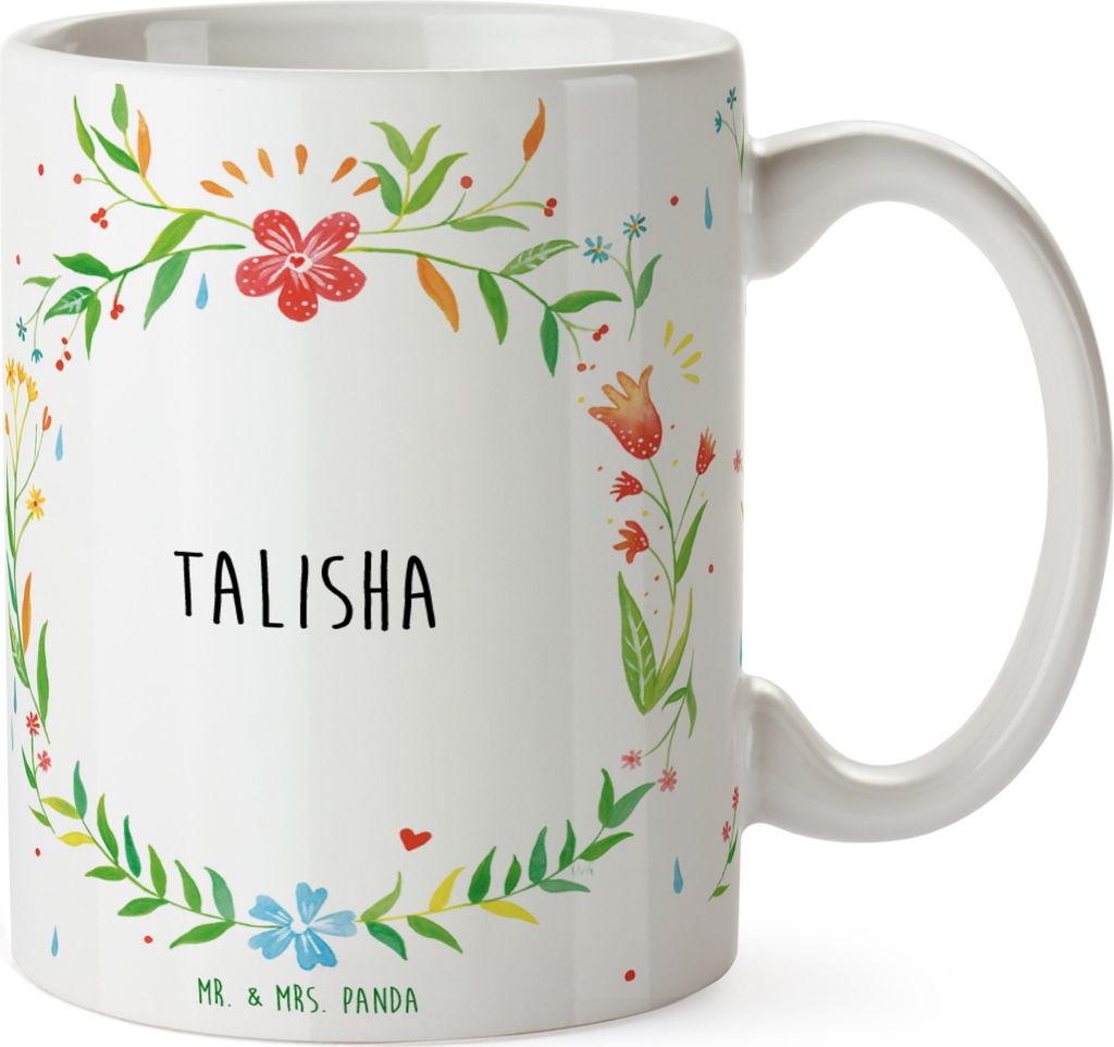 Mr. & Mrs. Panda Henkelbecher Talisha - Geschenk, Teepott, Becher, Keramiktasse, Kaffeetasse, schöne tasse