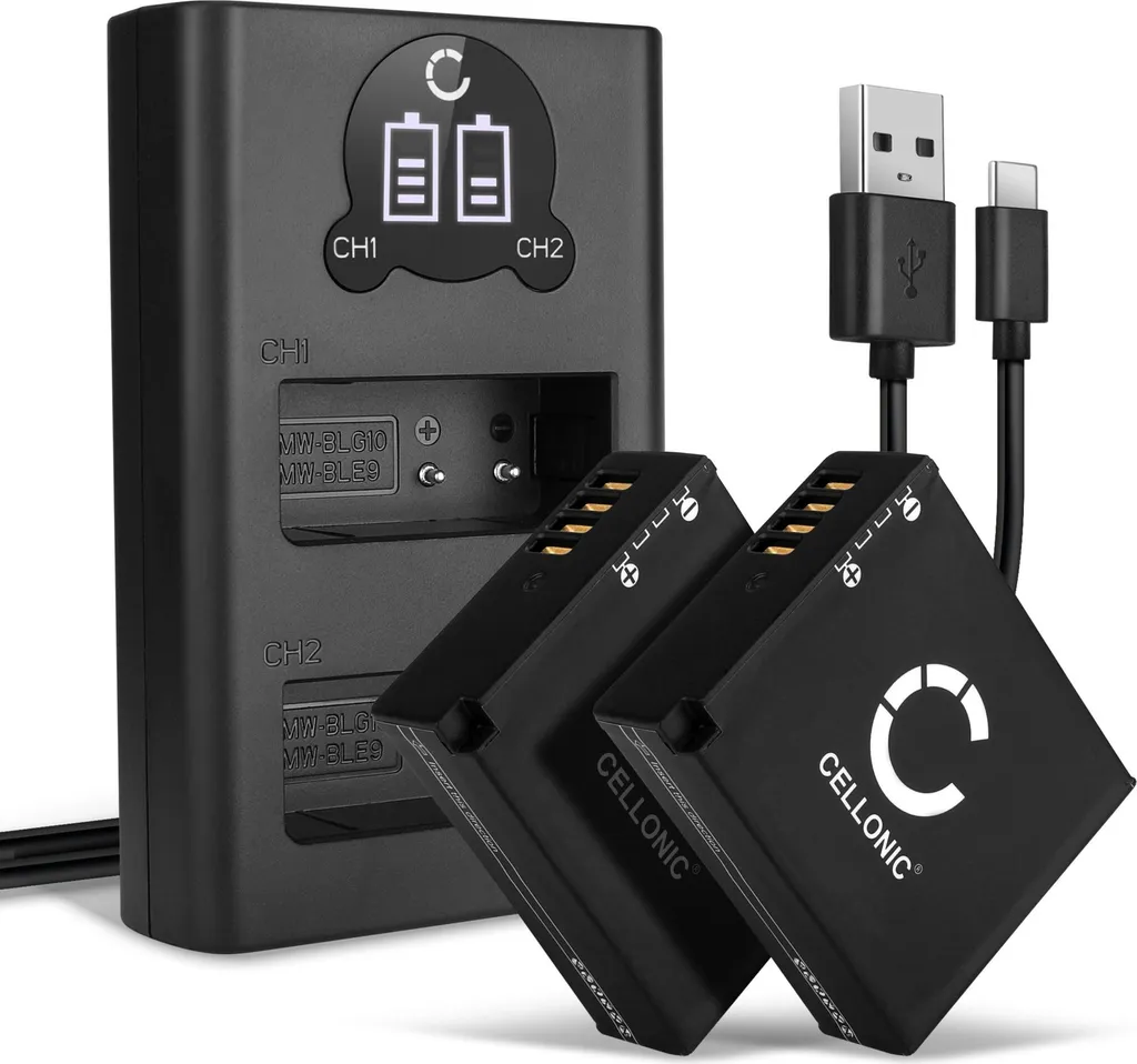 CELLONIC Energia per Lumix TZ100/TZ80 - Kit Dual Battery
