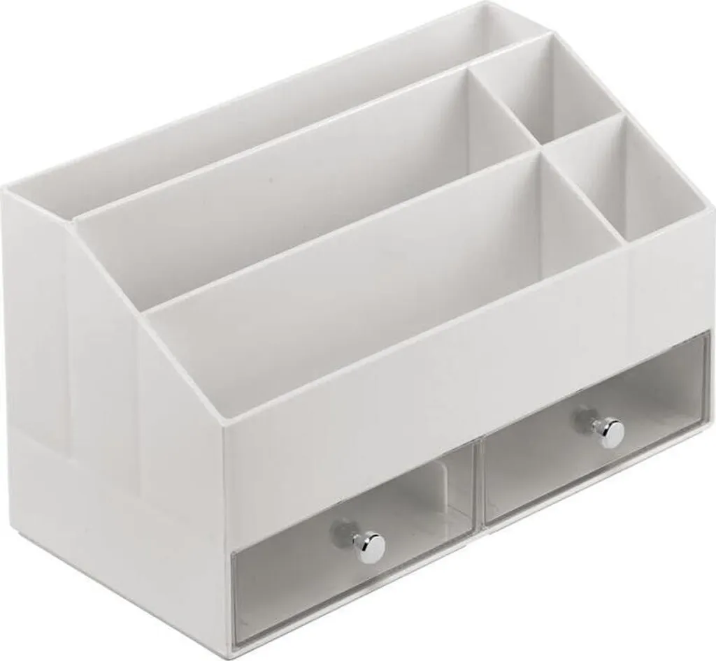 Rangement maquillage et bijoux mDesign avec tiroirs gris pour salle de bain