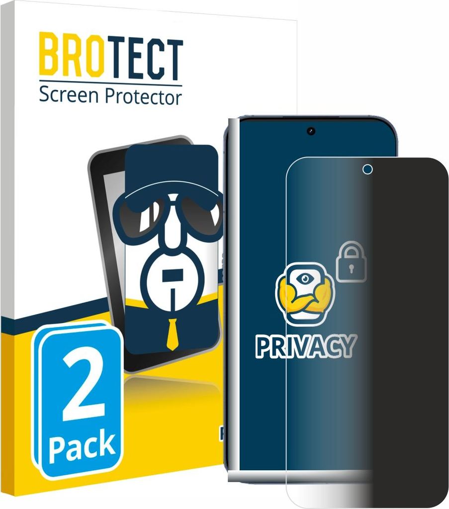 2x BROTECT Sichtschutzfolie für realme GT 8 Pro Anti-Spy Privacy Sichtschutz Blickschutz Folie Blaulicht-Schutz
