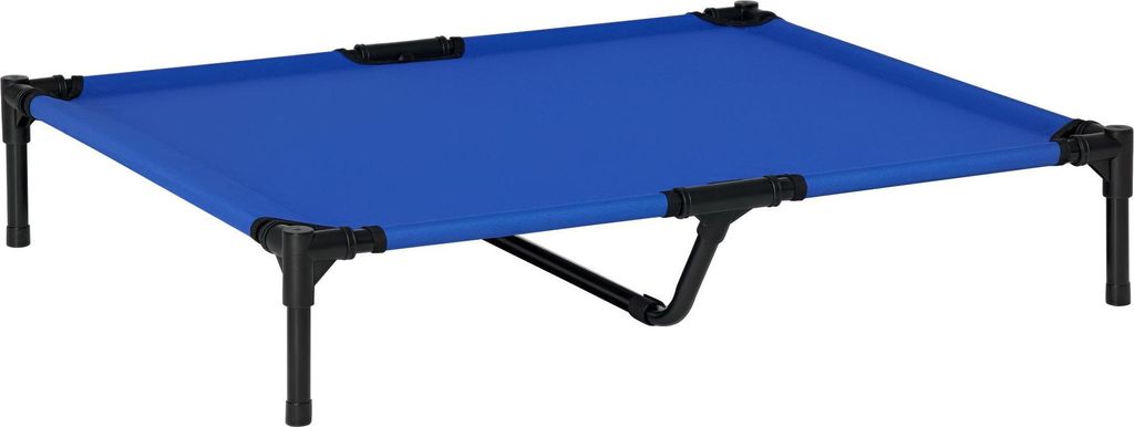PawHut Erhöhtes Hundebett, kühlendes erhöhtes Hundebett, inklusive Tragetasche, Metallrahmen, hochdichtes Oxford-Gewebe, 92 x 76 x 18 cm, Blau