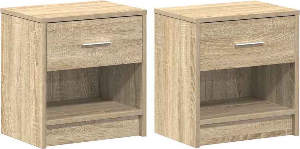 Nachttische 2 Stk. mit Schublade Sonoma-Eiche 39x28x41 cm