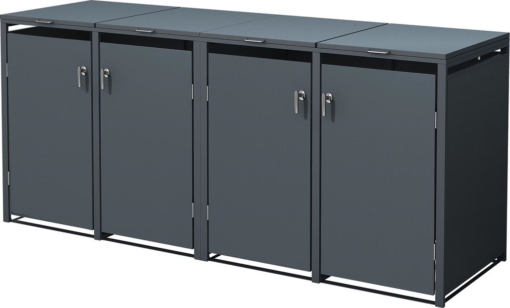 ML-Design 4-košový box na 4 koše, 240 l, 264x80x116,3 cm, Obrázok produktu 