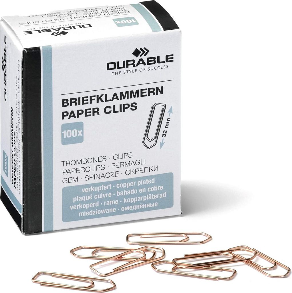 DURABLE Kancelá?ské sponky 32 mm m?d?né, balení 100ks, Obrázek produktu 