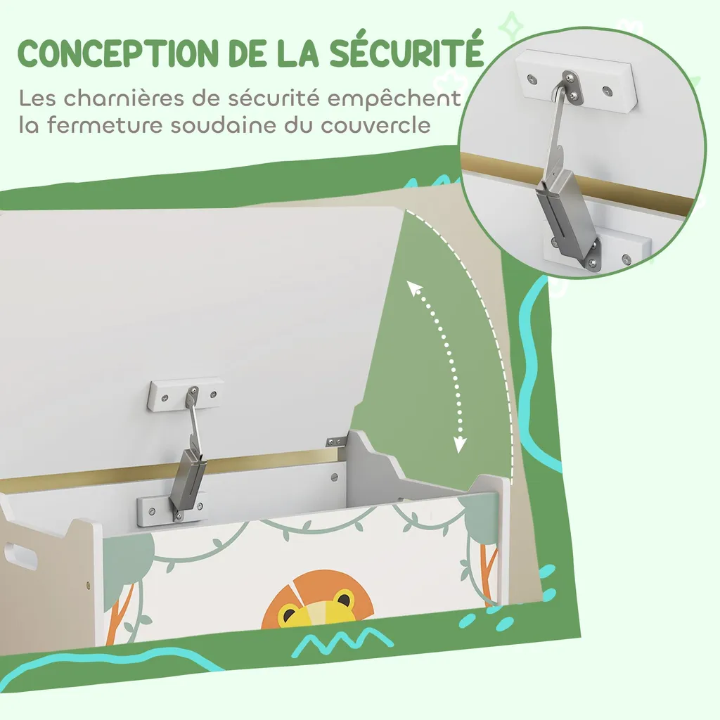 Solution rangement jouets pour salon et chambre enfant, coffre vert design