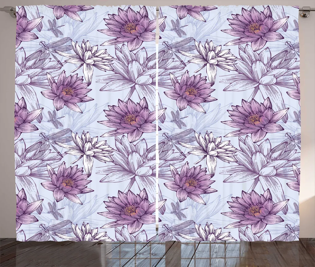 Rideaux Décoratifs pour Chambre ou Salon au Motif Nature Aquatique