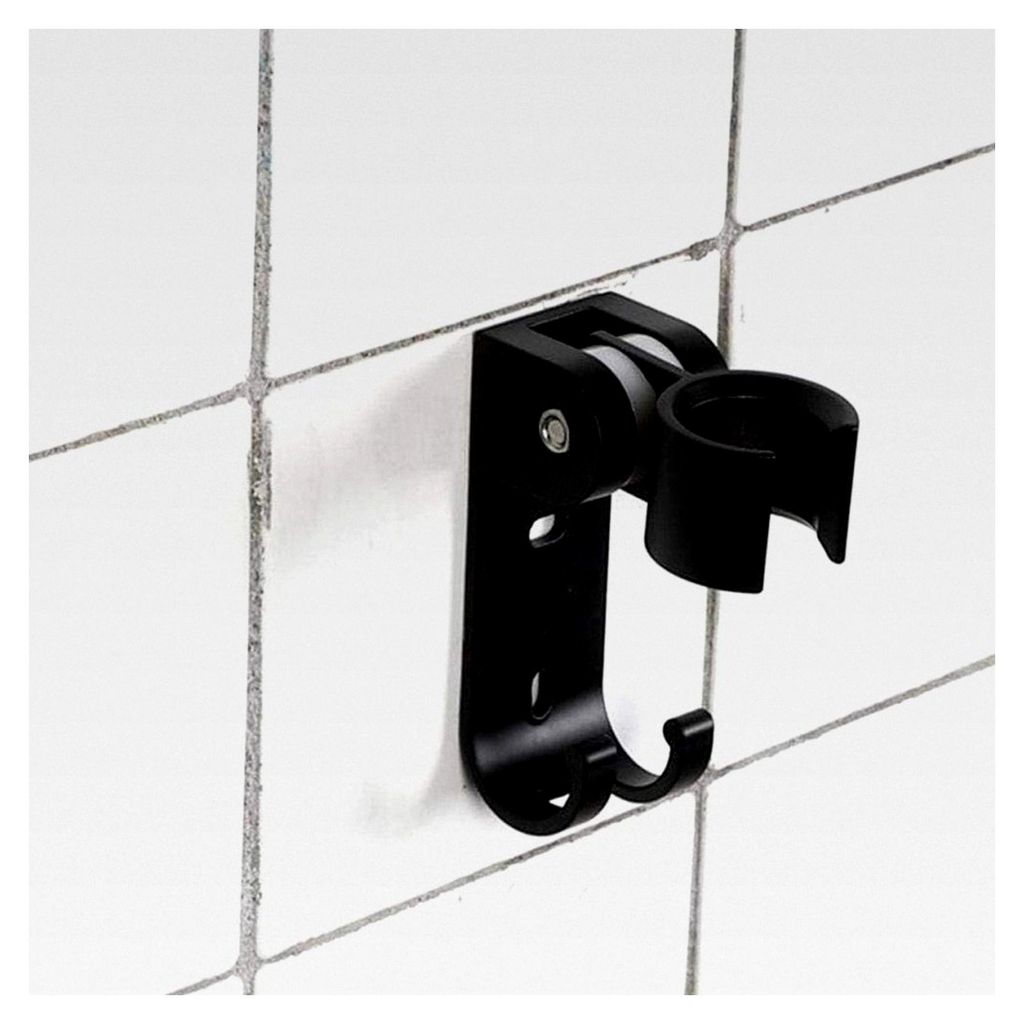 Verstellbare Duschkopfhalterung aus Edelstahl für die Wand in Schwarz