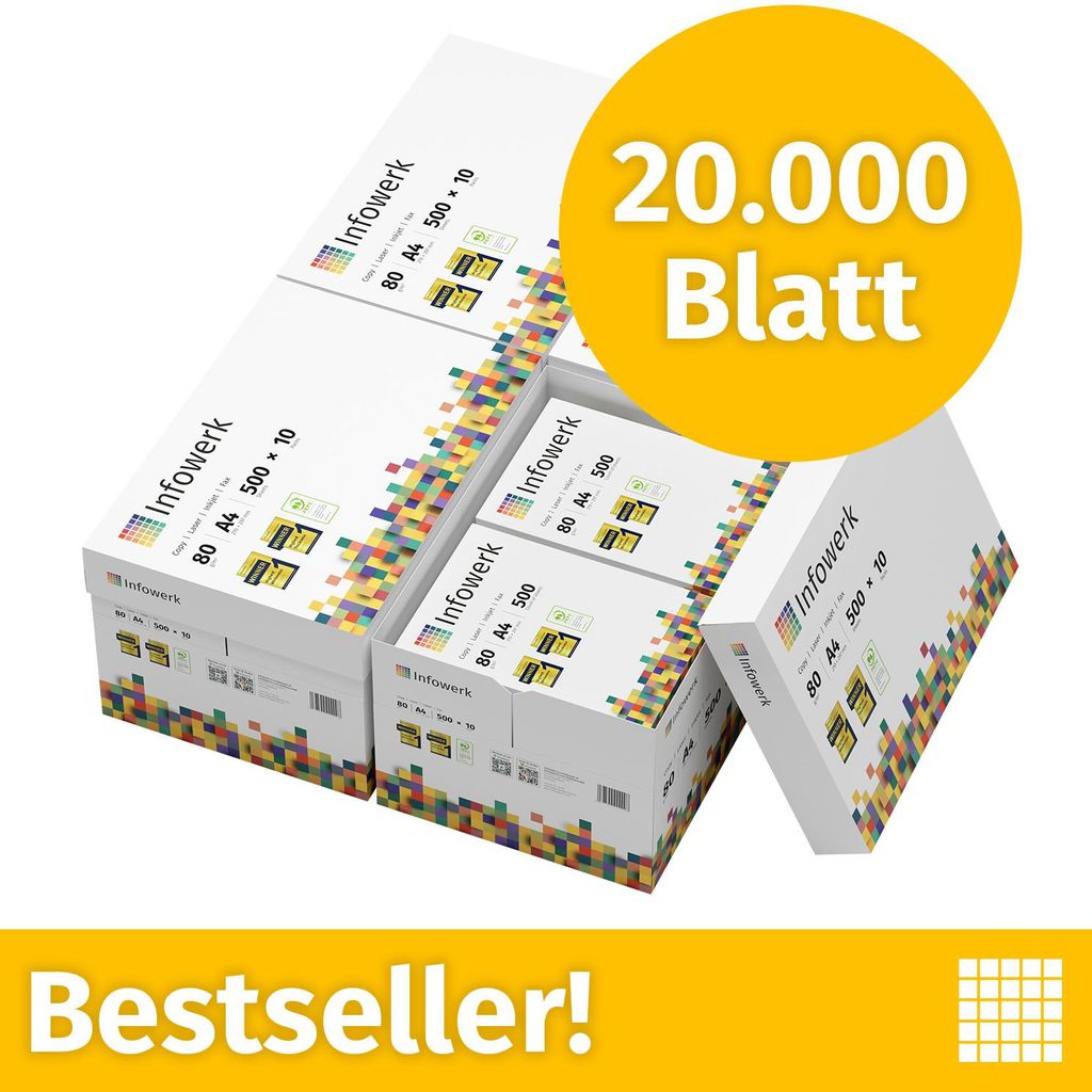 Infowerk Printers Paper Carta per copie 20000 fogli 40 x Immagine del prodotto 