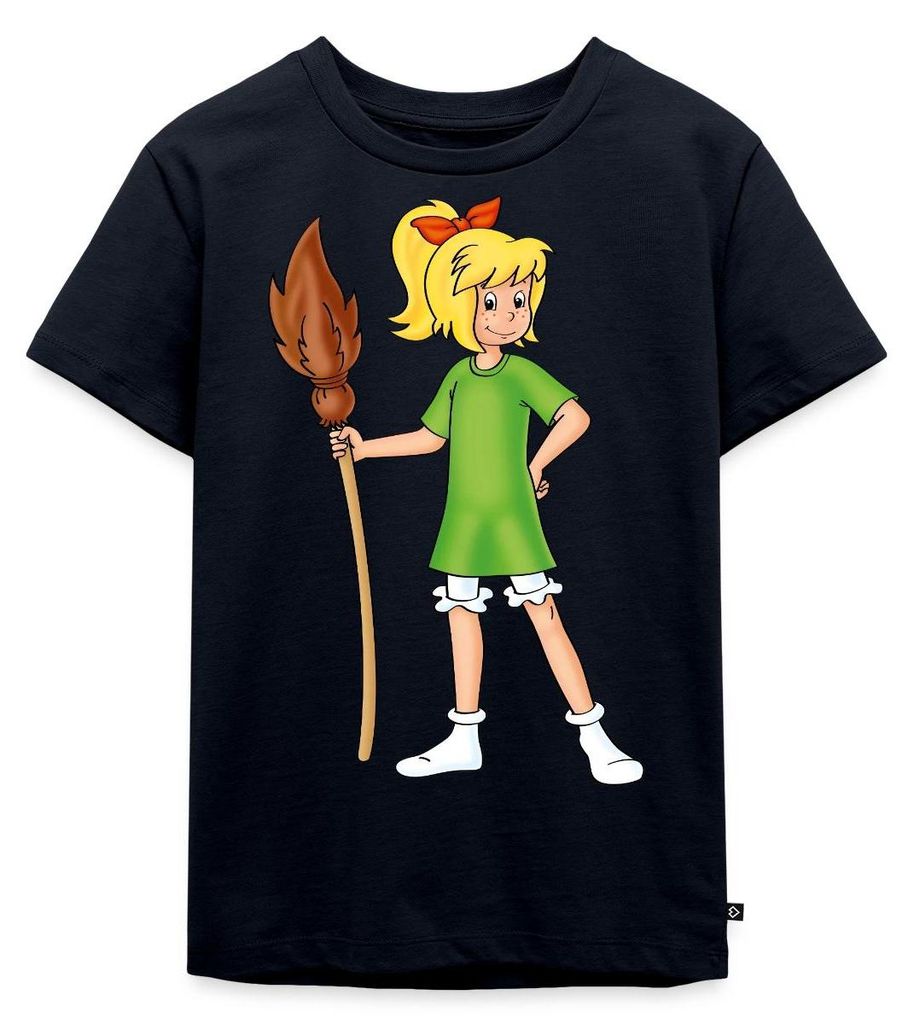 Spreadshirt Bibi Blocksberg Mit Ihrem Besen Kartoffelbrei Kinder Premium T-Shirt, 98/104 (2 Jahre), Navy