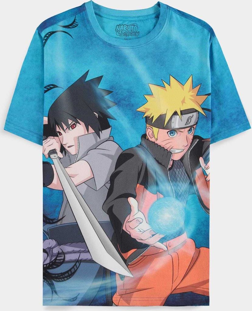 Naruto Shippuden T-Shirt - Naruto & Sasuke (Allover print) L