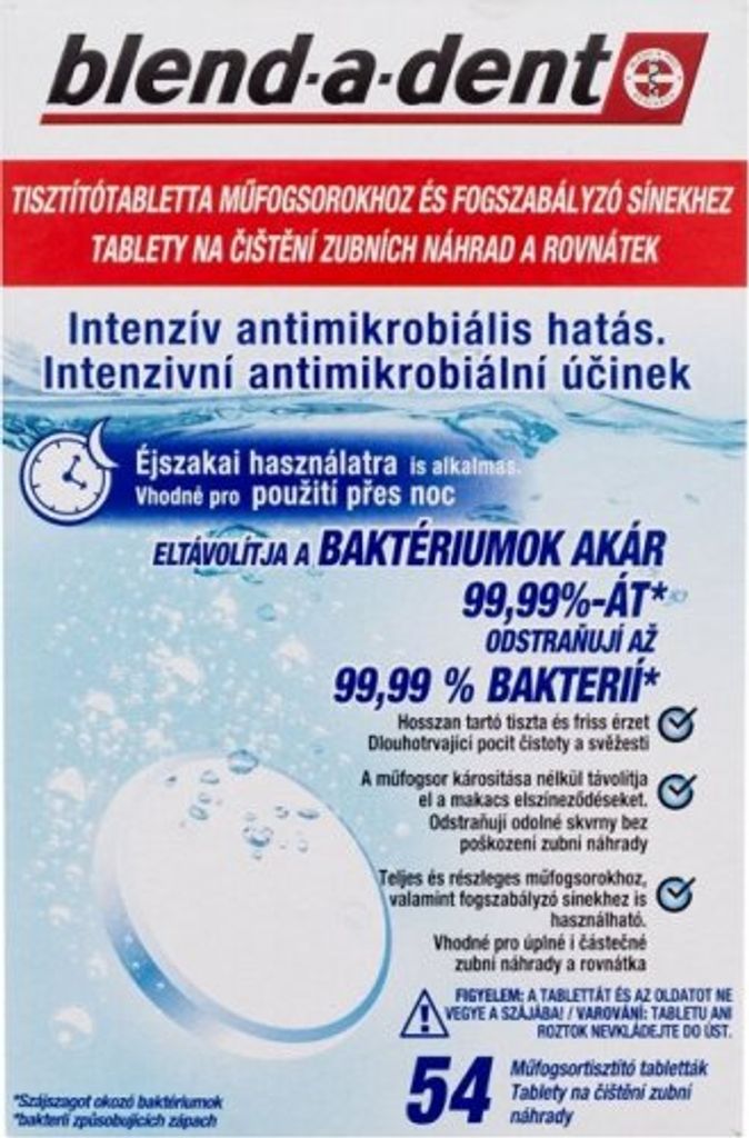 Čistiace tablety - na zubné náhrady a rovnátka - 54 kusov - Obrázok produktu 
