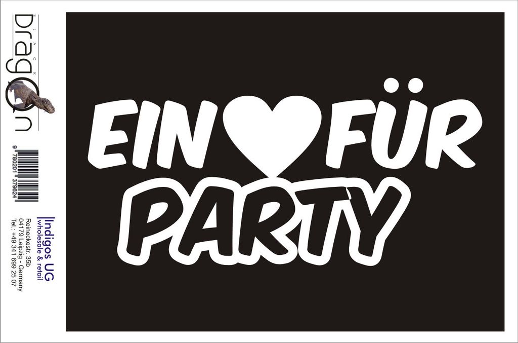 Aufkleber / Autoaufkleber - JDM / Die cut / Auto / OEM - Ein Liebe / Herz für party - 210X100mm rot - Heckscheibe / Heckscheibenaufkleber
