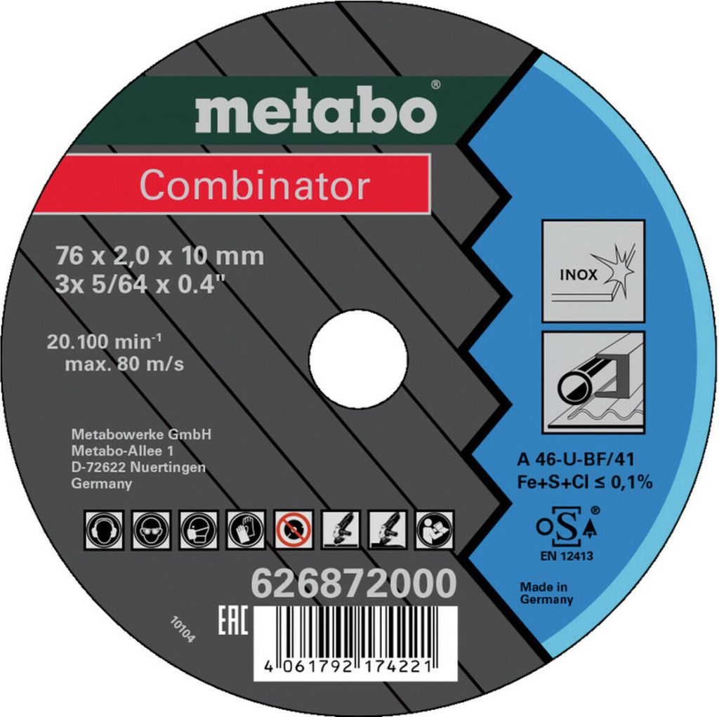Metabo 3 Combinator 76x2,0x10 mm Inox, TF 41