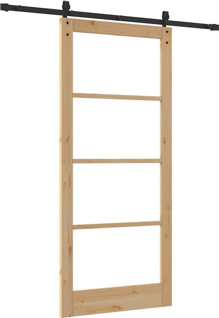 Schiebetür ORKDAL Natürlich und Schwarz 93 x 211 cm