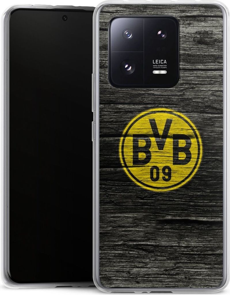 DeinDesign Handyhülle für Xiaomi 13 Pro Silikon Hülle Case Smartphone Schutzhülle BVB Borussia Dortmund Holzoptik