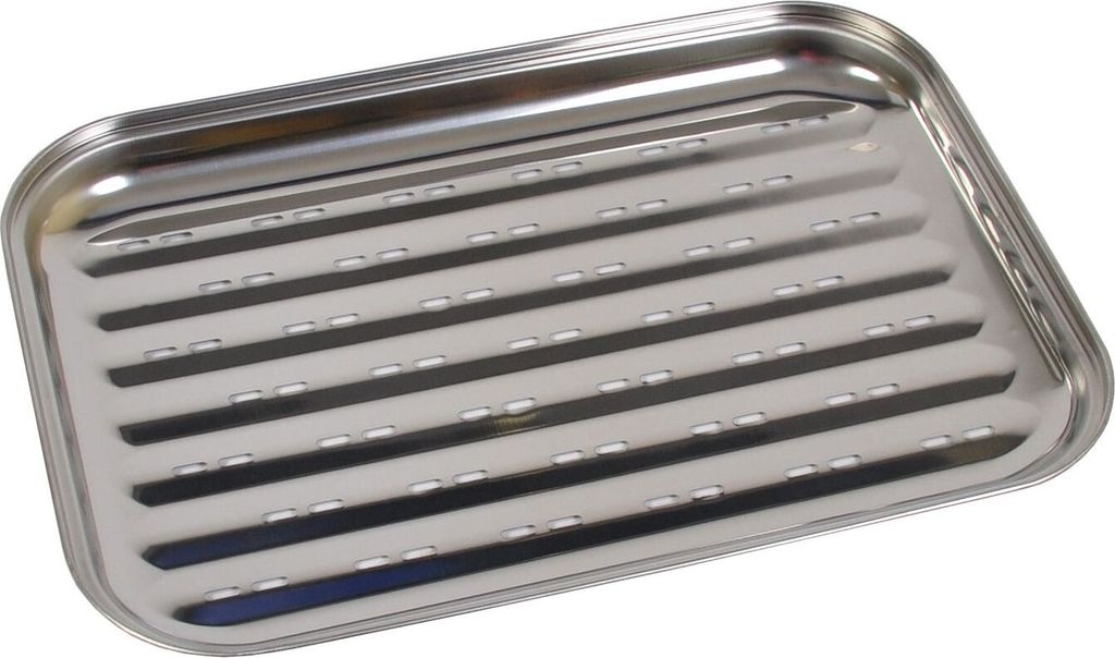 BBQ-Grillschale aus Edelstahl 35x24cm Grillzubehör Pfanne Gemüseschale Grillkorb