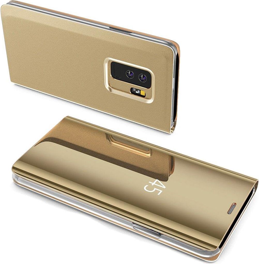 Smart View Spiegel Mirror Smart Cover Schale Etui kompatibel mit Honor 8A Schutzhülle Tasche Case Schutz Clear Gold
