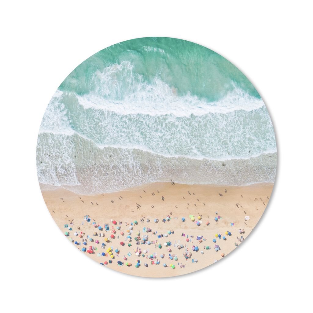 MuchoWow Mauspad Mousepad Meer - Strand - Sonnenschirme - Wasser - Sommer 50x50 cm - Mousepads - Maus Mat - Pad - Mausunterlage - Vinyl
