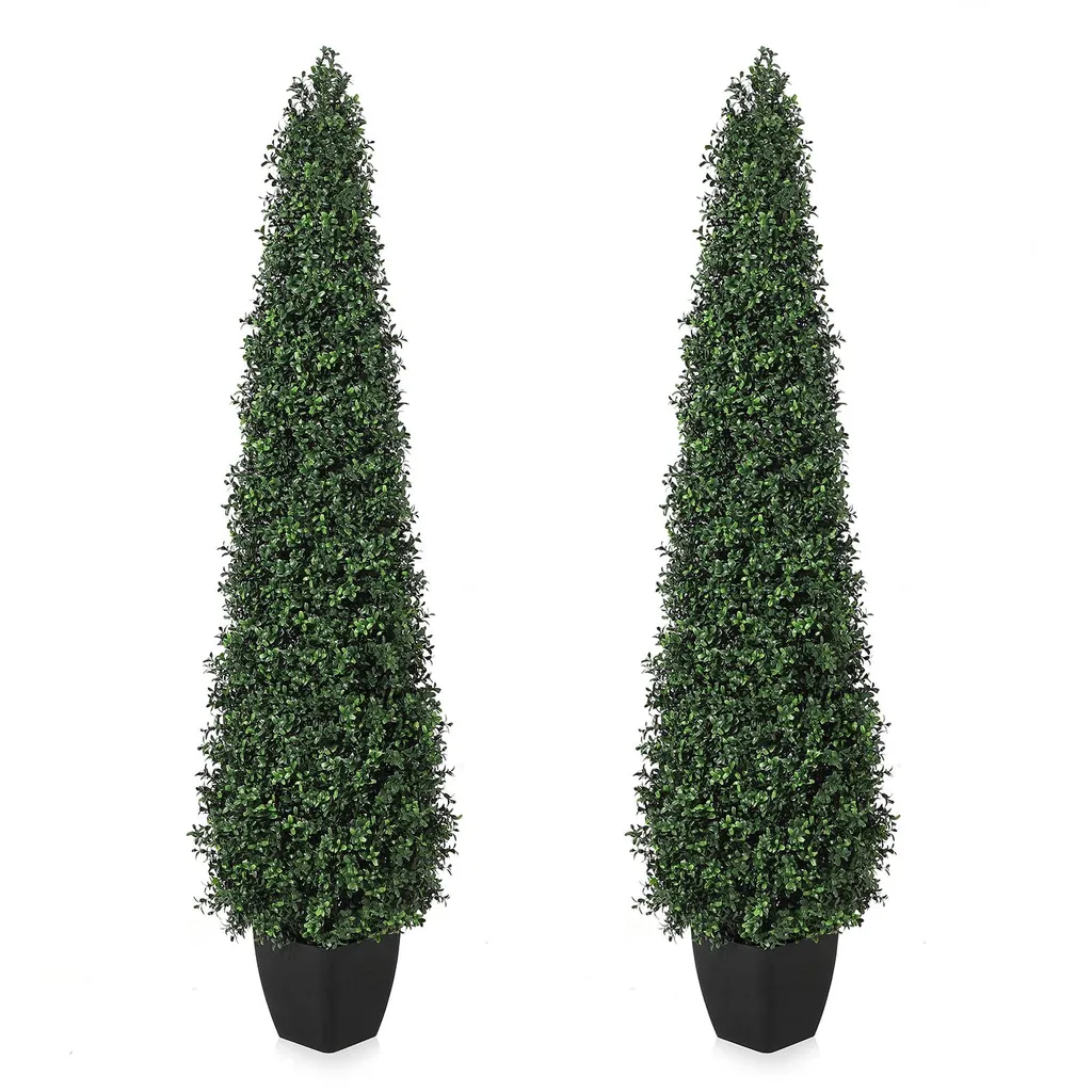 Paire de buis artificiels 4FT résistants UV pour portails et entrées