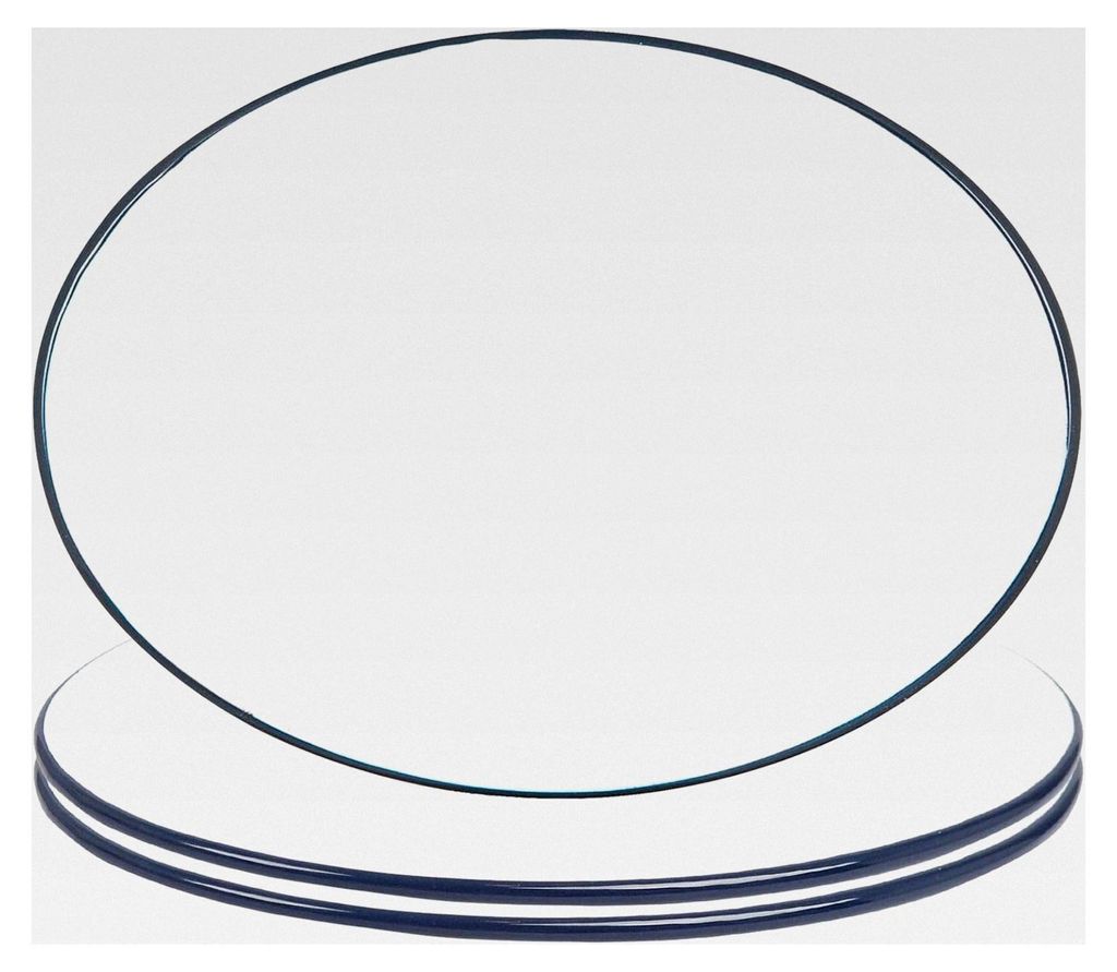 3 Stück weiße emaillierte Servierplatten - 30,5 cm x 22,5 cm - Blau - Party, Abendessen, Snack, Buffet, Sandwich, Tablett, Platten, Gerichte