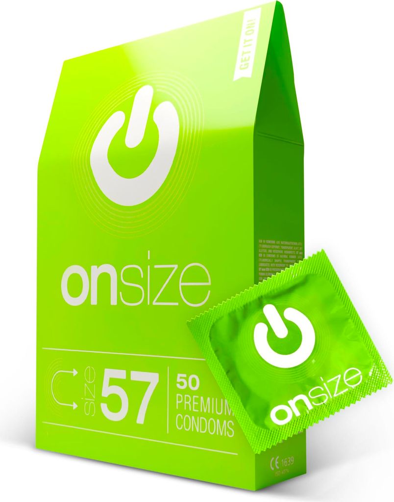 ON) ONsize Kondome I 57 mm Breite I 50 Stück I dünne 0,07 mm Wandstärke I Premium hauchzart I vegan I for Men