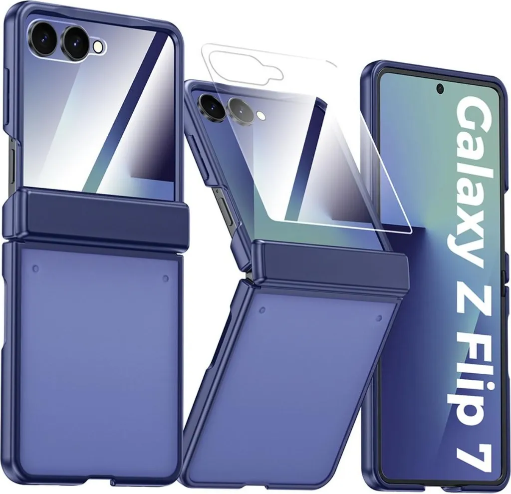 Custodia Samsung Galaxy Z Flip7 Blu: Cover PC Sottile e Anti-Impronta