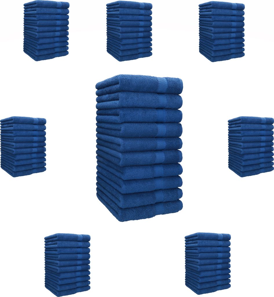 Betz Handtuch PALERMO - 80 Stück Handtücher 100% Baumwolle Größe 50 x 100 cm Hotel-Qualität Farbe - blau