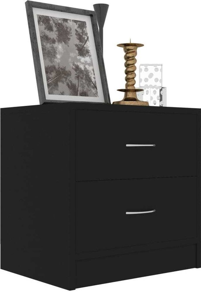 "2026 Aktion"Nachttisch Elegantes Design - Beistelltisch - Nachtschrank - Schwarz 40x30x40 cm Holzwerkstoff DEMöbel 5219798