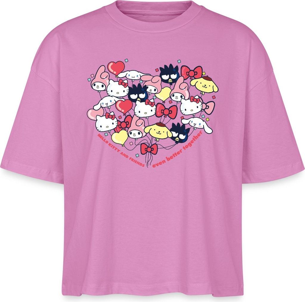 Spreadshirt Hello Kitty And Friends Ballons Boxy Shirt Damen, XL, Pink