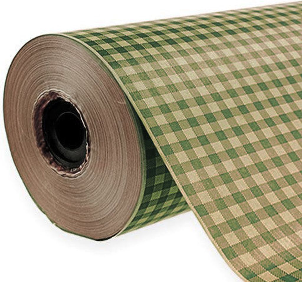 Blumenseide Karomuster Grün 75cm 8kg – Dekorpapier Nassfest für Floristik & Geschenkverpackungen