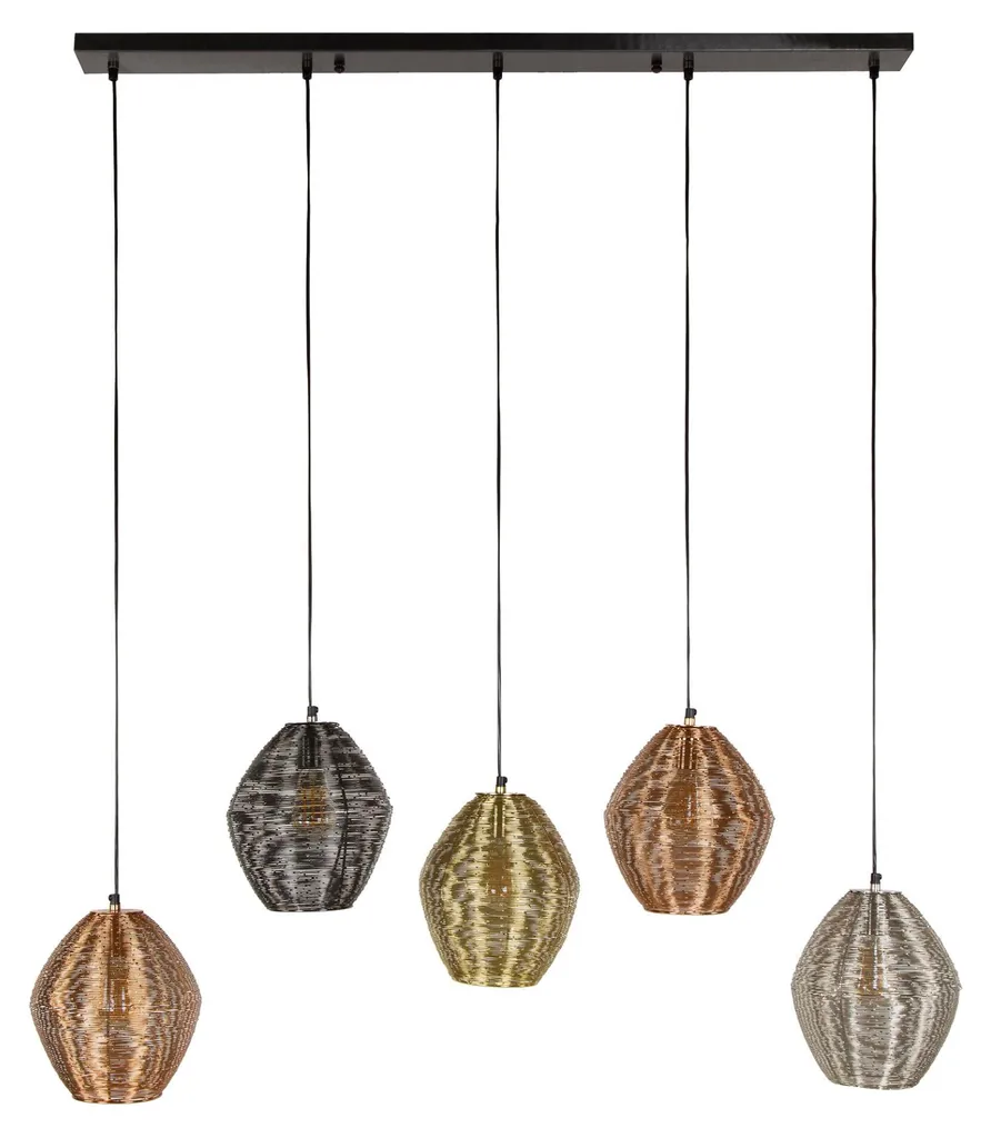 Plafonnier FURNLUX Web Argent Laiton et Cuivre 118cm Luminaire Design