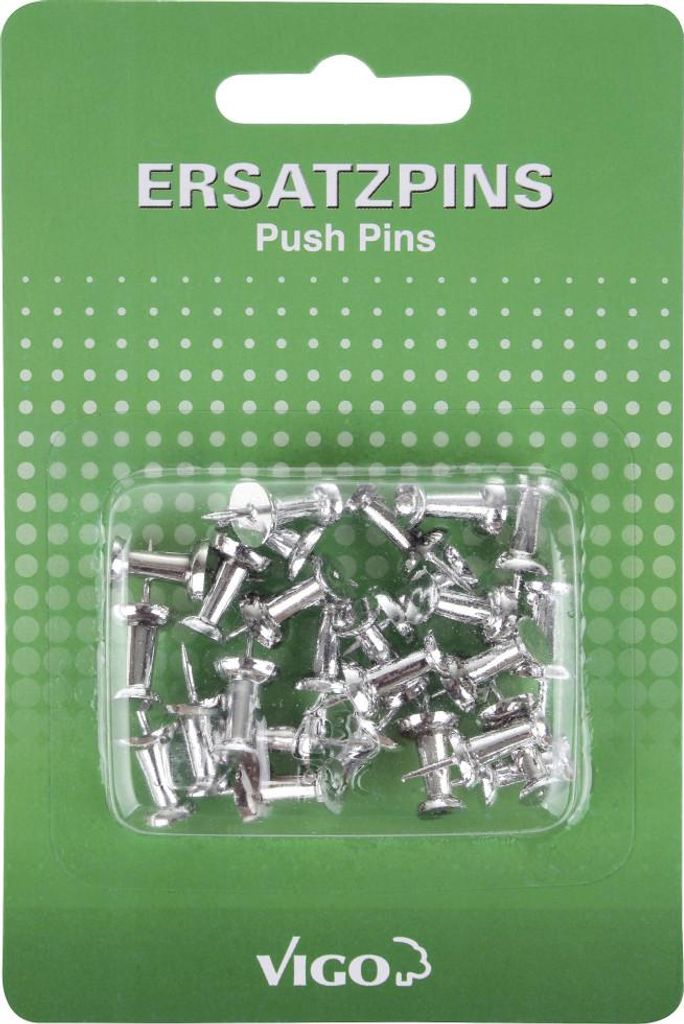 Vigo Pins für Pinn- und Magnettafeln 25er Pack, chrom