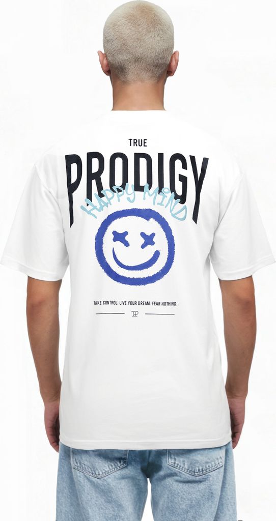 Hajin Herren Oversize-Shirt Logoprint Rundhals dicker Stoff Rundhals