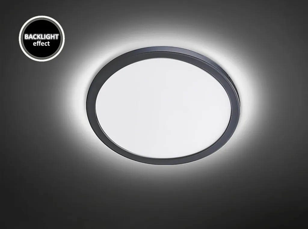 Plafonnier LED pour plafond bas Argent 28cm - Solution gain de place - 5