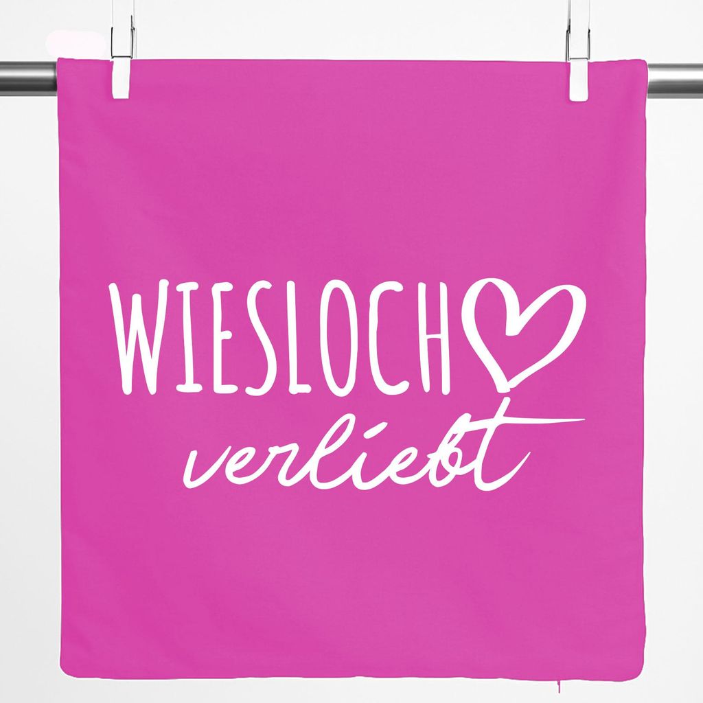 Huuraa Kissenbezug Wiesloch verliebt 40x40cm Fuchsia Baumwolle Dekokissenbezug Geschenkidee