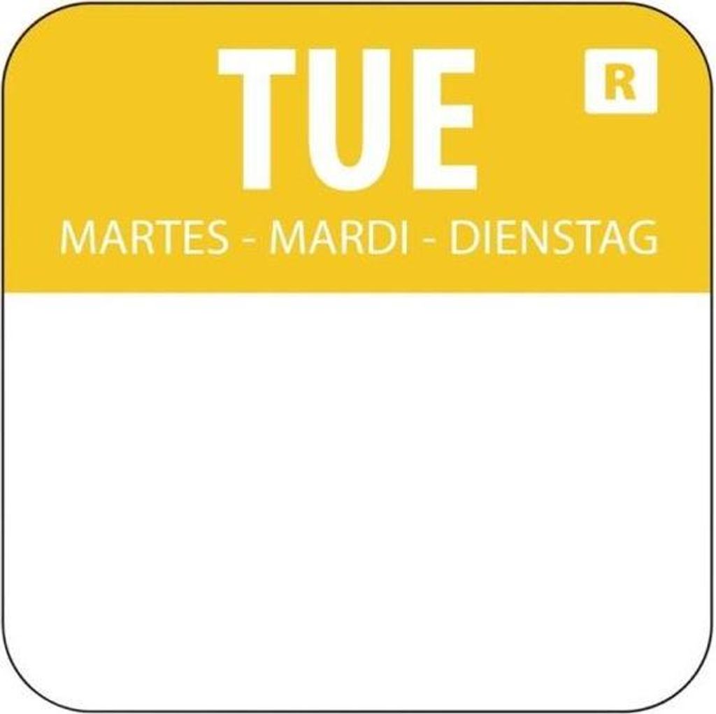 Vogue Farbcode Sticker Dienstag Gelb (1000 Stück)