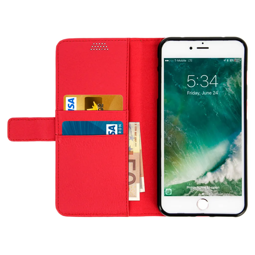 Custodia iPhone 7 Plus Rosso: Flip Case con Stand e Protezione TPU - 3