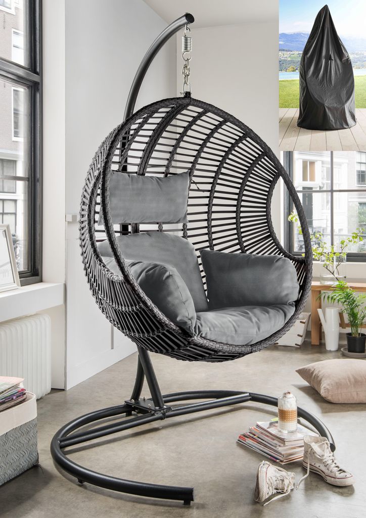 Destiny COCO DE LUXE II Hängesessel grau meliert + Schutzhülle