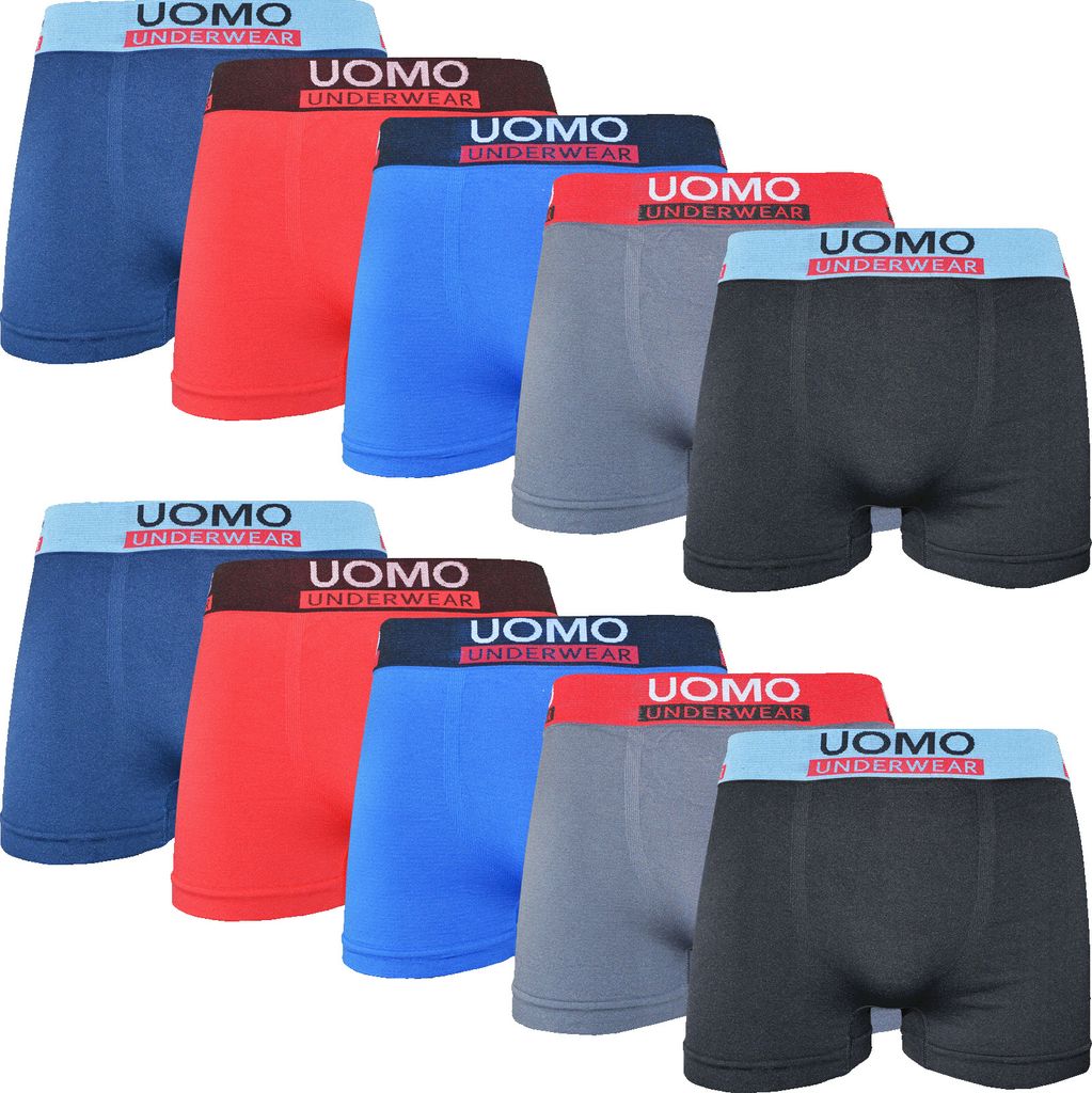 10 er Pack Boxershorts Herren Microfaser Seamless Unterhose XL/XXL bunt uomo 9204
