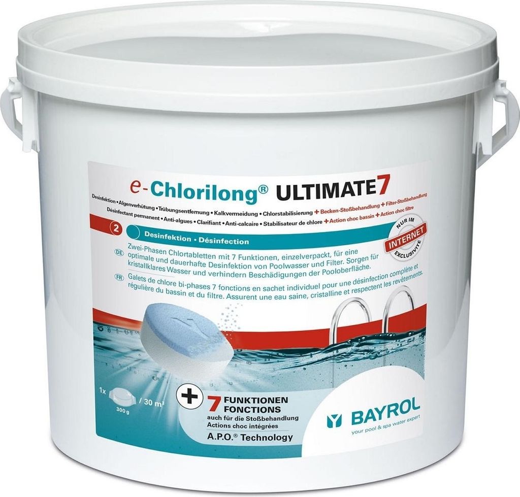 Bayrol Poolwasserdesinfektion Chlorilong ULTIMATE 7 300 g Tabletten 4,8 kg