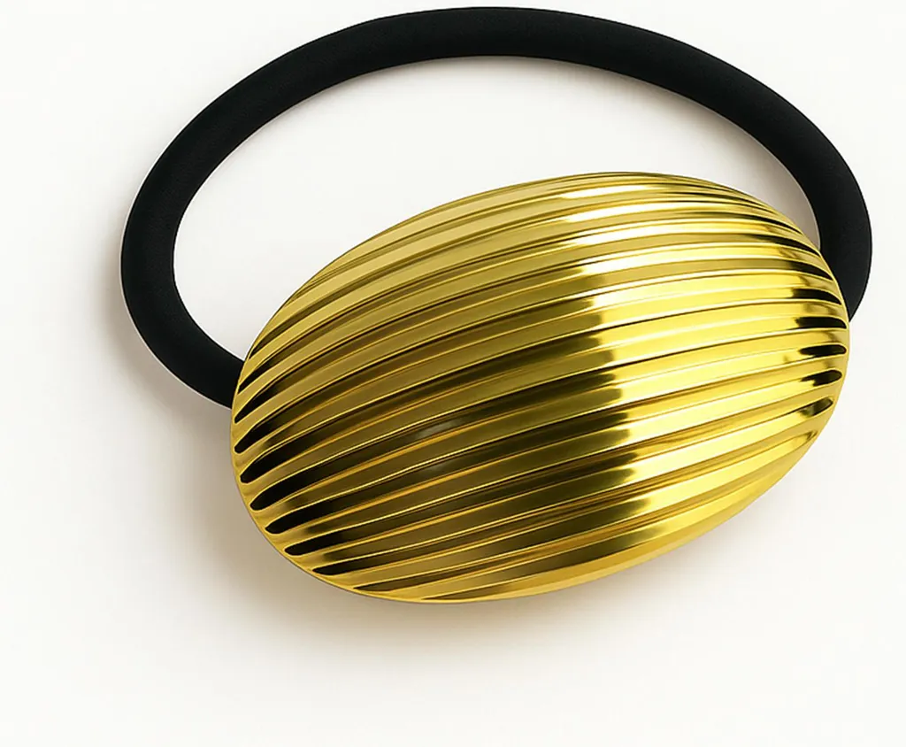 Fascetta per capelli con anello scanalato - Raffinesse oro