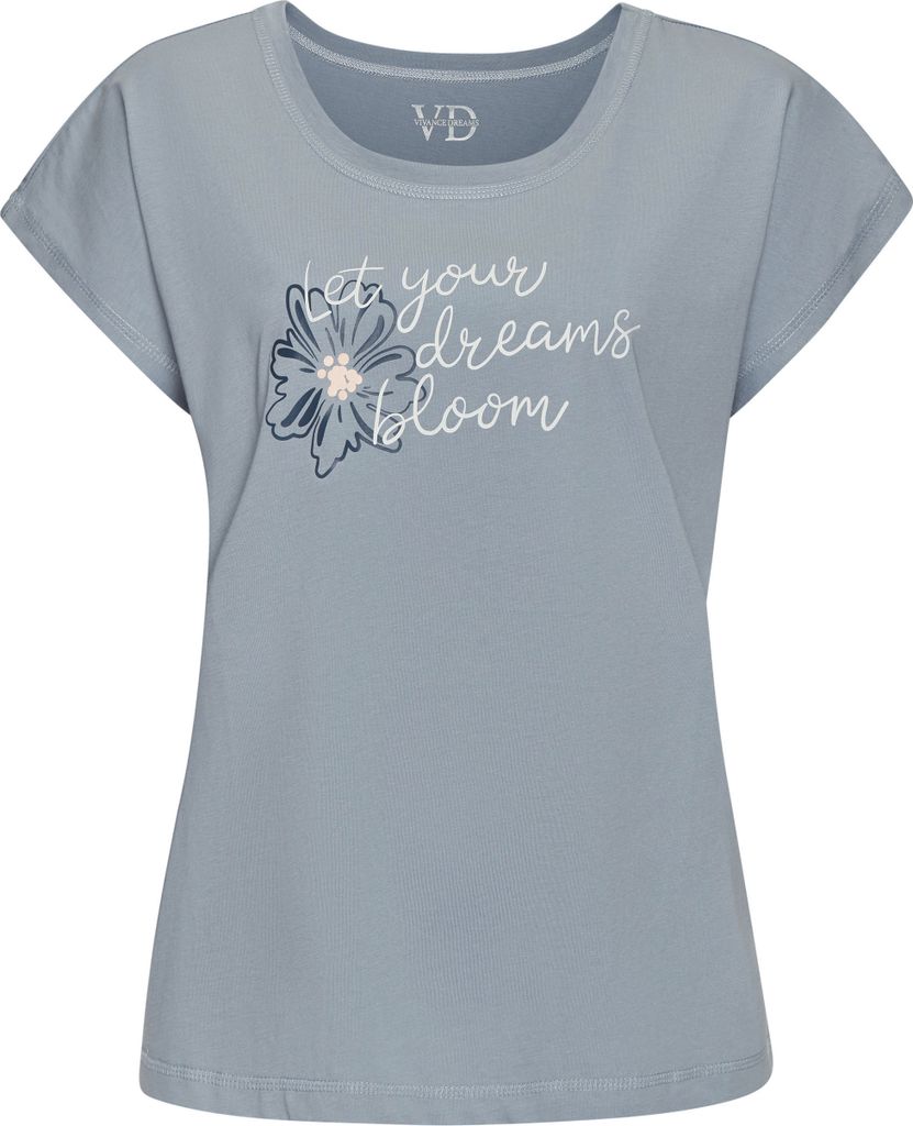 Vivance Dreams Pyjamaoberteil graublau Größe 36/38