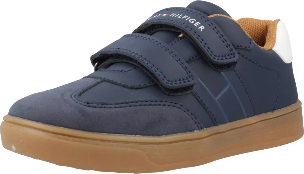 Basket Tommy Hilfiger Garçon Pour L école Chaussure De Sport Bleue