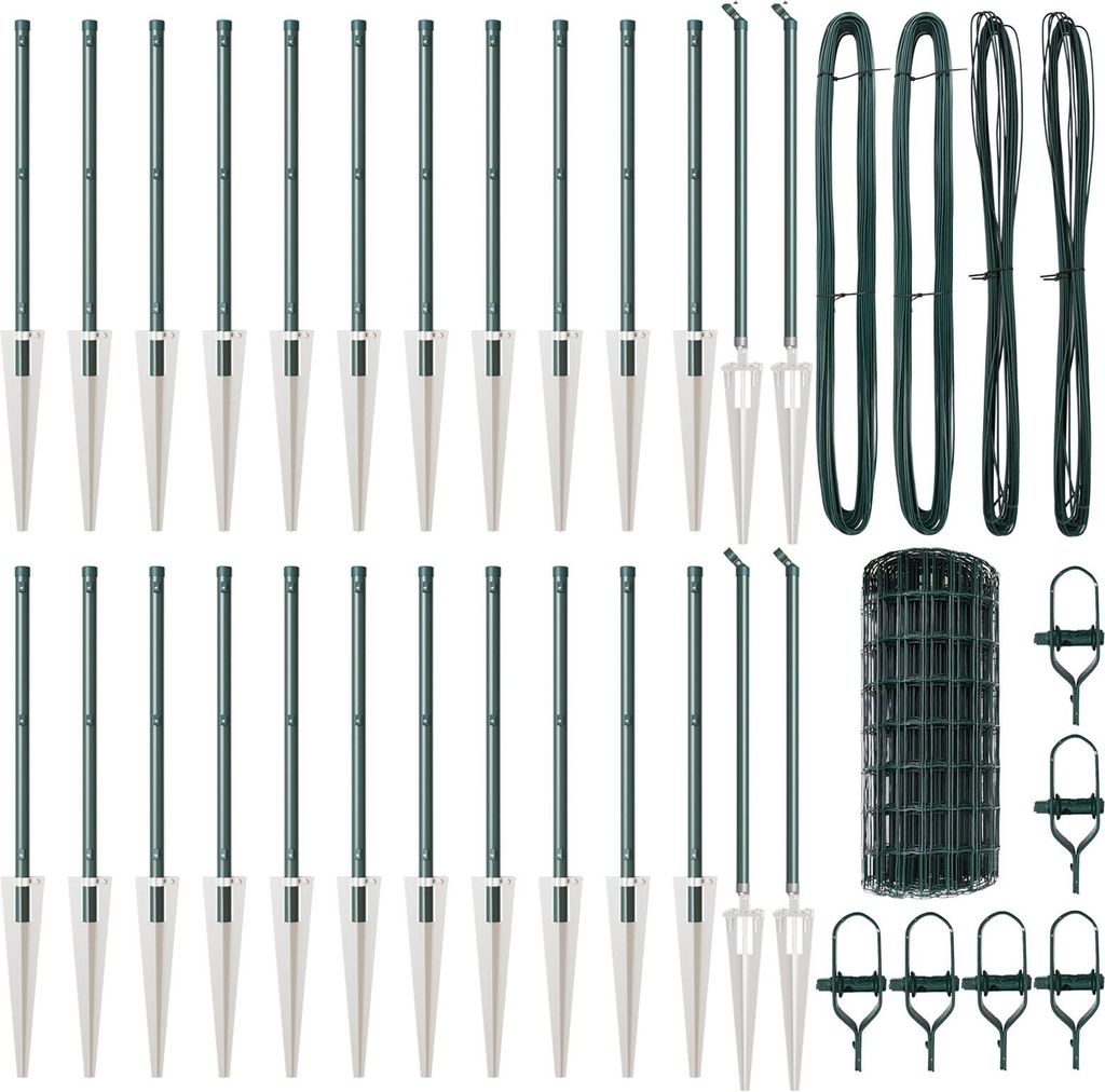 Möbel Euro-Zaun mit 13 Spike-Pfählen 0,6x50 m feuerverzinkter Stahl Grün - Metallzäune 3350608