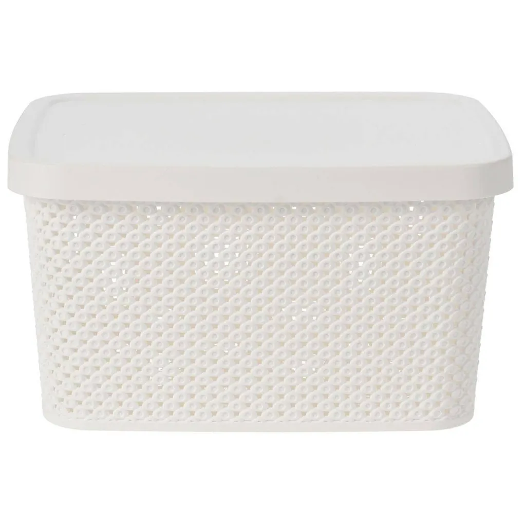 Cesto Portaoggetti Bianco 27x22x15 cm | Organizer Plastica per Casa