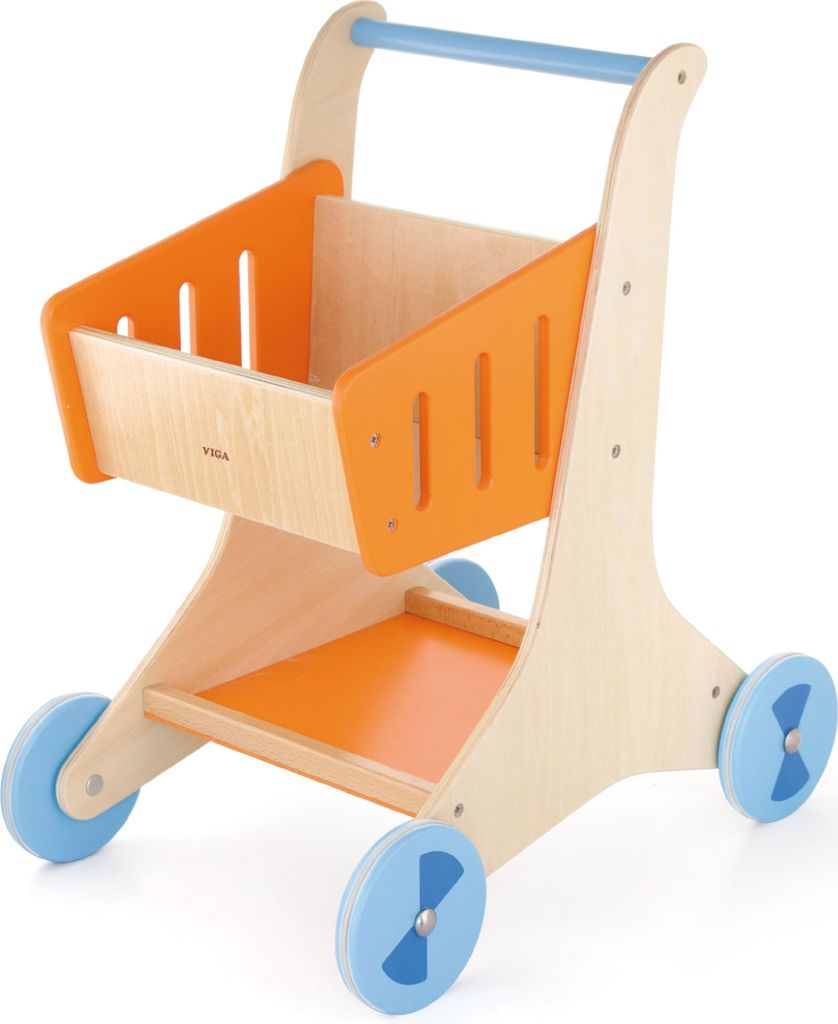 Viga Einkaufswagen aus Holz, Maße 48x30x41,5 cm, 1 Stück